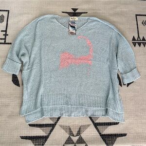 NWT "Beach Life" Cape Cod Map Slouchy Knit Sweater, S-L
